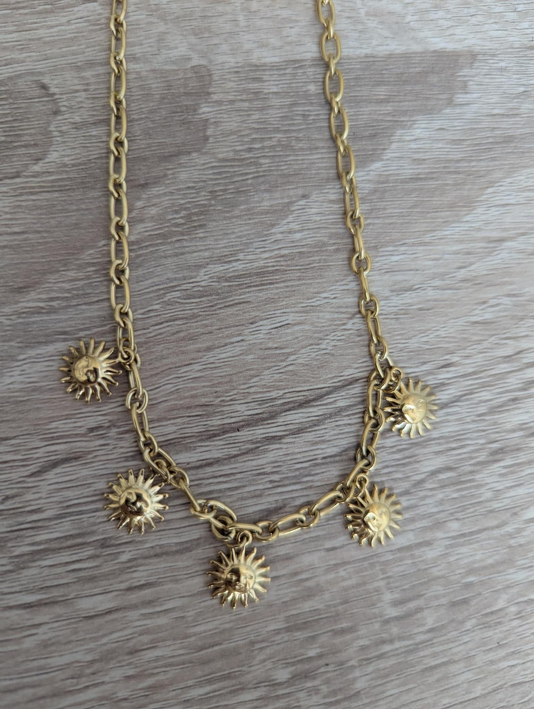 Collier multi soleils doré