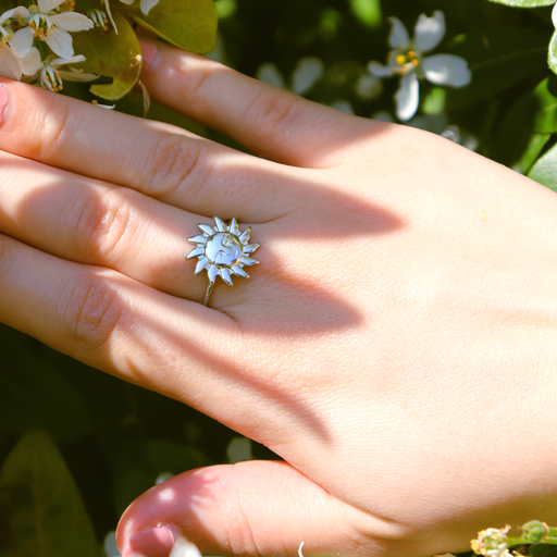 Bague petit soleil argenté