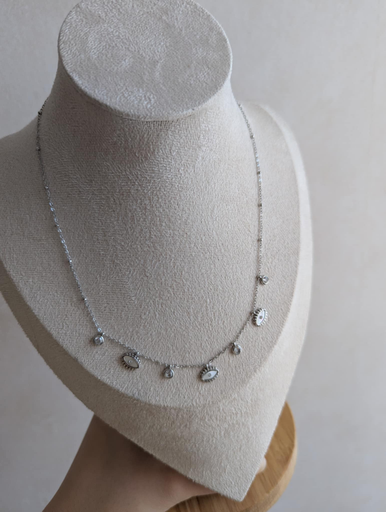 Collier argenté œil protecteur et strass